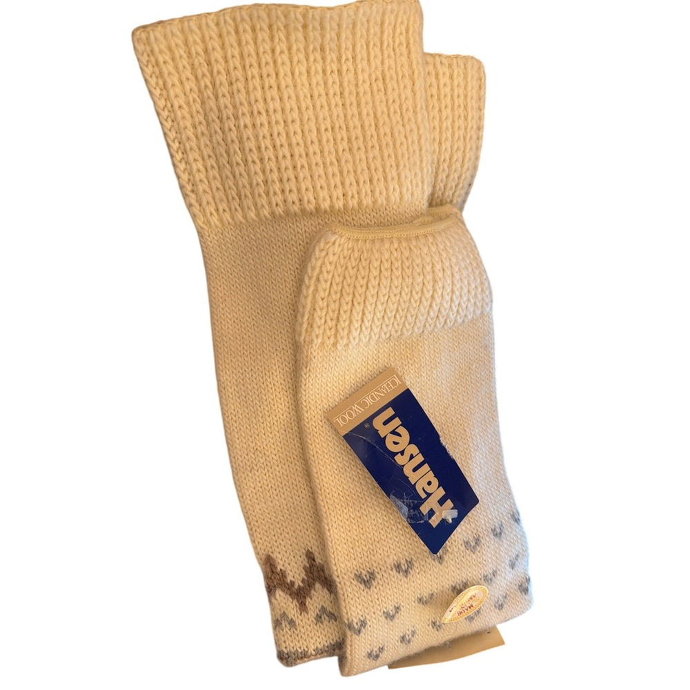 Vintage Hansen Leg Warmers Nordic Cabin Core Gorpcore Fair Isle Icelandic Wool